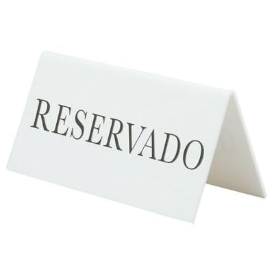 Securit Reservation bordsstativ, reservado-spanska (set med 5), vit, 5 x 10 x 4, 5 cm Securit Reservation bordsstativ, reservado-spanska (set med 5), vit, 5 x 10 x 4, 5 cm