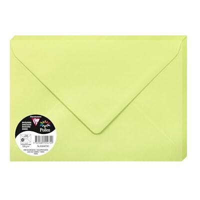 Clairefontaine – Ref 55472C – Pollen-kuvert (paket med 20) – C5-storlek, 120 gsm papper, gummerad tätning, bläckstråleskrivare och laserskrivare kompatibel, syrafri – bladknoppgrön Clairefontaine – Ref 55472C – Pollen-kuvert (paket med 20) – C5-storlek, 120 gsm papper, gummerad tätning, bläckstråleskrivare och laserskrivare kompatibel, syrafri – bladknoppgrön