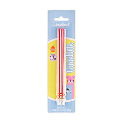Colourbook Refill strykbar gelpenna, set med 2 stycken, spets 0,7 mm, höjd 13 cm, termokänsligt bläck röd Colourbook Refill strykbar gelpenna, set med 2 stycken, spets 0,7 mm, höjd 13 cm, termokänsligt bläck röd
