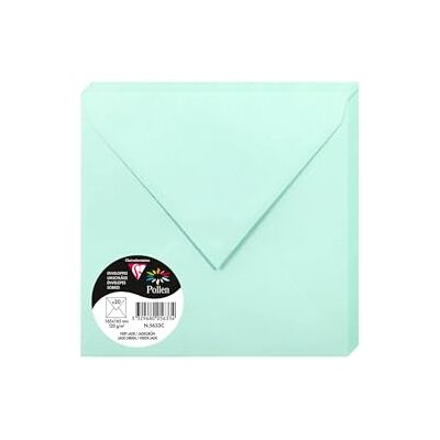 Clairefontaine 5633C Paquet de 20 Enveloppes Gommées Format Carré 16,5x16,5cm 120g/m² Coloris Vert Jade Invitation Evènements et Correspondance Gamme Pollen Papier Premium Lisse Clairefontaine 5633C Paquet de 20 Enveloppes Gommées Format Carré 16,5x16,5cm 120g/m² Coloris Vert Jade Invitation Evènements et Correspondance Gamme Pollen Papier Premium Lisse