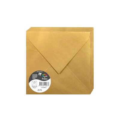 Clairefontaine – Ref 50083C – Pollen, skimrande kuvert (paket med 25) – 165 x 165 mm i storlek, 120 gsm papper, lämplig för användning med bläckstråleskrivare eller laserskrivare – guld Clairefontaine – Ref 50083C – Pollen, skimrande kuvert (paket med 25) – 165 x 165 mm i storlek, 120 gsm papper, lämplig för användning med bläckstråleskrivare eller laserskrivare – guld