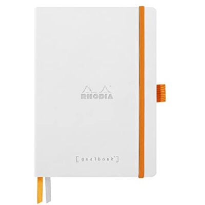 Rhodia 117815C Carnet Souple Bullet Journal Goalbook Blanc A5 Pointillés Dot 240 pages Papier Clairefontaine Ivoire 90g 2 Rubans, Fermeture Élastique Couverture Simili Cuir Rhodia 117815C Carnet Souple Bullet Journal Goalbook Blanc A5 Pointillés Dot 240 pages Papier Clairefontaine Ivoire 90g 2 Rubans, Fermeture Élastique Couverture Simili Cuir