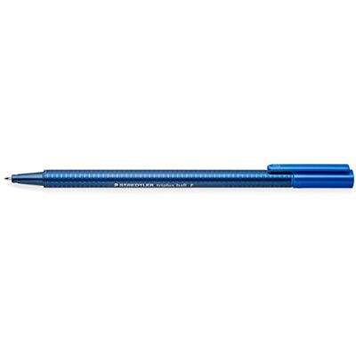 STAEDTLER Kugelschreiber Triplus Ball, ergonomische Dreikantform, Hohe Qualität Made in Germany, Set mit 10 Stück, Farbe Blau, Linienbreite F, 437 F-3 STAEDTLER Kugelschreiber Triplus Ball, ergonomische Dreikantform, Hohe Qualität Made in Germany, Set mit 10 Stück, Farbe Blau, Linienbreite F, 437 F-3