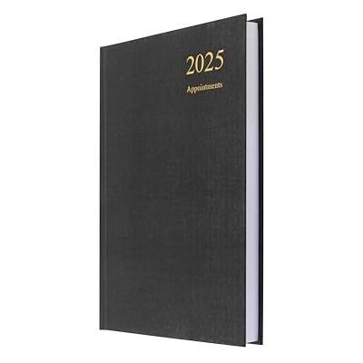 Collins Essential 2025 miljövänlig dagbok – A5 dag till en sida med avtalade affärsplanerare med inbundna omslag av konstläder och återvunnet papper – svart – E-ESSA51A.99-25 Collins Essential 2025 miljövänlig dagbok – A5 dag till en sida med avtalade affärsplanerare med inbundna omslag av konstläder och återvunnet papper – svart – E-ESSA51A.99-25