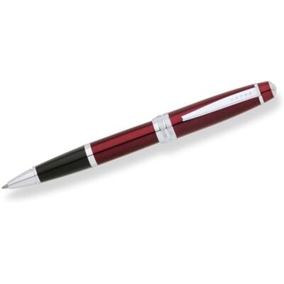 Cross Bailey Rollerball Selectip Pen (skrivfärg svart, linjebredd M) röd-lack kromplatterad Cross Bailey Rollerball Selectip Pen (skrivfärg svart, linjebredd M) röd-lack kromplatterad