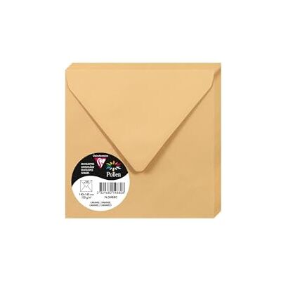 Clairefontaine – Ref 5488C – pollenkuvert (paket med 20) – 140 x 140 mm storlek, 120 gsm papper, gummerad tätning, bläckstråleskrivare och laserskrivare, syrafri – karamell Clairefontaine – Ref 5488C – pollenkuvert (paket med 20) – 140 x 140 mm storlek, 120 gsm papper, gummerad tätning, bläckstråleskrivare och laserskrivare, syrafri – karamell