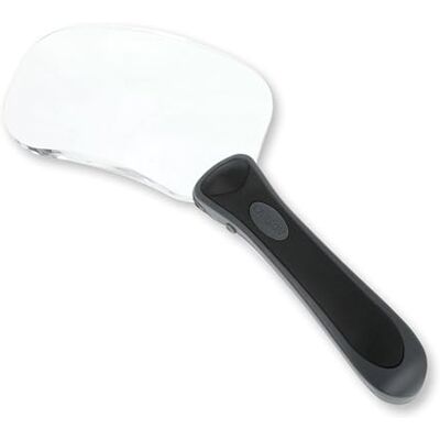 Carson Lighted RimFree 2x Handförstoringsglas med LED, ergonomiskt handtag och rektangulär lins (RM-77) Carson Lighted RimFree 2x Handförstoringsglas med LED, ergonomiskt handtag och rektangulär lins (RM-77)