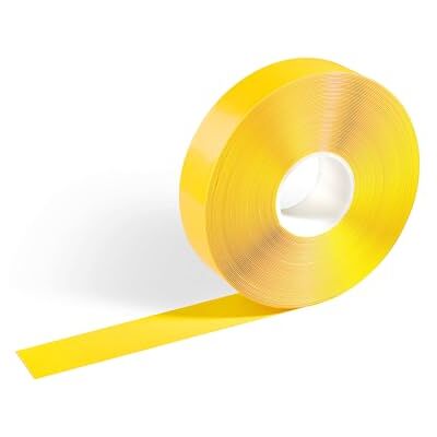 Durable Hållbar Duraline golvmarkeringstejp, självhäftande och halkfri markeringstejp, 50 mm x 0,5 mm x 30 m (B x H x L), silkeslen gul, 1021988 Durable Hållbar Duraline golvmarkeringstejp, självhäftande och halkfri markeringstejp, 50 mm x 0,5 mm x 30 m (B x H x L), silkeslen gul, 1021988