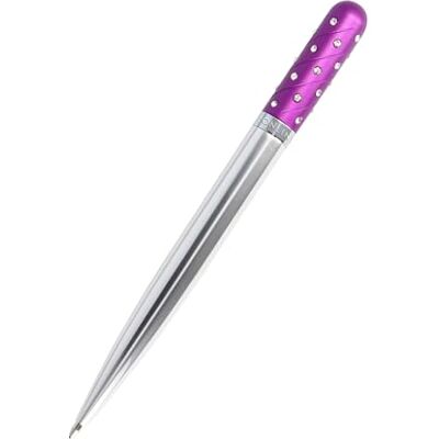 Online Universal Crystal Pen kulspetspenna med gnistrande strasstenar i lila, elegant penna i presentförpackning, med internationella stora volymer, svartskrivande, presentidé Online Universal Crystal Pen kulspetspenna med gnistrande strasstenar i lila, elegant penna i presentförpackning, med internationella stora volymer, svartskrivande, presentidé