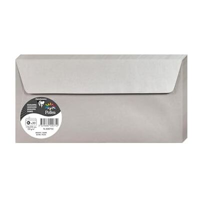 Clairefontaine pollenkraft självhäftande kuvert DL Iridescent Silver Clairefontaine pollenkraft självhäftande kuvert DL Iridescent Silver
