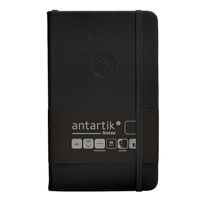 Antartik GUMILJEBOK NOTES Hård A6 Blad Slät Svart 100 Löv, 80 GR FSC Antartik GUMILJEBOK NOTES Hård A6 Blad Slät Svart 100 Löv, 80 GR FSC