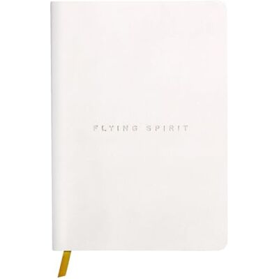 Clairefontaine 104943C Heft Flying Spirit, läderfodral 14,8 x 21 cm, trådbindning, bokmärken, 90 ark, 90 g, rut, 1 st, vit Clairefontaine 104943C Heft Flying Spirit, läderfodral 14,8 x 21 cm, trådbindning, bokmärken, 90 ark, 90 g, rut, 1 st, vit