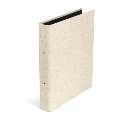 Bigso Box of Sweden RINGO ringbok med 2 ringar – smal mapp av fiberskiva och papper med linneutseende – ringhäftapparat för dokument, genomskinliga fodral eller avdelare – beige Bigso Box of Sweden RINGO ringbok med 2 ringar – smal mapp av fiberskiva och papper med linneutseende – ringhäftapparat för dokument, genomskinliga fodral eller avdelare – beige