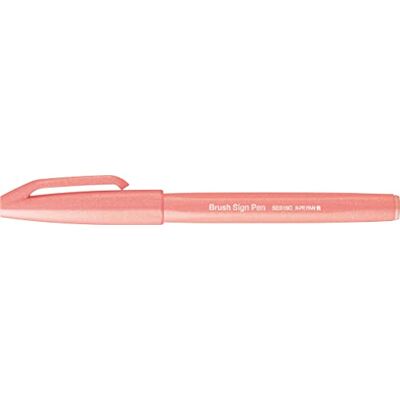Pentel SES15C-F2X pensel skylt penna korallorange, fiberpenna, borstliknande spets, 10 stycken Pentel SES15C-F2X pensel skylt penna korallorange, fiberpenna, borstliknande spets, 10 stycken