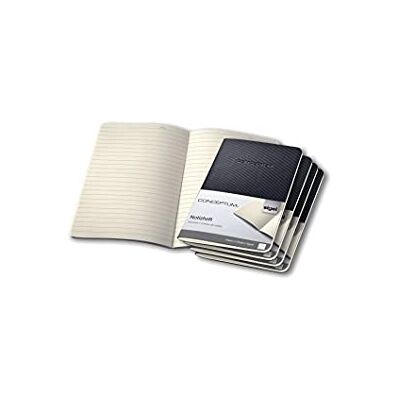 Sigel CO865 anteckningsblock svart, ca A6, 64 sidor linjerade, tillverkade av hållbart papper, konceptum 5-pack Sigel CO865 anteckningsblock svart, ca A6, 64 sidor linjerade, tillverkade av hållbart papper, konceptum 5-pack