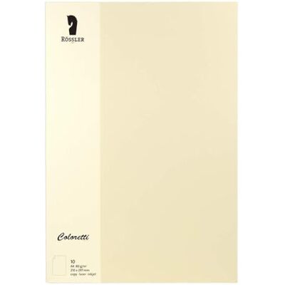 Rössler 220701512 – Coloretti brevpapper, 80 g/m², DIN A4, kräm, 10 ark Rössler 220701512 – Coloretti brevpapper, 80 g/m², DIN A4, kräm, 10 ark