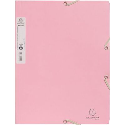 Exacompta Ref. 55234E Låda med 25 Authentik elastiska mappar fickor med 3 flikar i återvunnen kartong 400g/m2 mått 24 x 32 cm för A4-dokument godisrosa Exacompta Ref. 55234E Låda med 25 Authentik elastiska mappar fickor med 3 flikar i återvunnen kartong 400g/m2 mått 24 x 32 cm för A4-dokument godisrosa