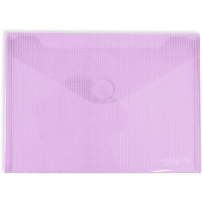 Grafoplás Grafoplas, 10-pack plastkuvert, kardborreband, storlek a5, lavendelfärg, multiline, 25,2 x 18 cm, transparent randigt glas, perfekt för kvartalsdokument Grafoplás Grafoplas, 10-pack plastkuvert, kardborreband, storlek a5, lavendelfärg, multiline, 25,2 x 18 cm, transparent randigt glas, perfekt för kvartalsdokument