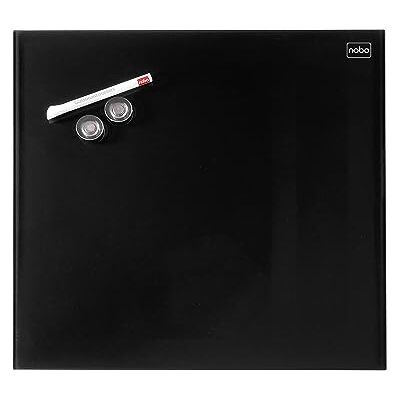 Nobo Liten Magnetisk Whiteboard i Glas, Avtorkningsbar med Tavelsudd, Ramlös, Dolda Fästen för Väggmontering, 300 x 300 mm, Inkluderar Whiteboardpenna och Magneter, Svart, 1903950 Nobo Liten Magnetisk Whiteboard i Glas, Avtorkningsbar med Tavelsudd, Ramlös, Dolda Fästen för Väggmontering, 300 x 300 mm, Inkluderar Whiteboardpenna och Magneter, Svart, 1903950