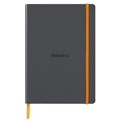 Rhodia 117385C Carnet Souple Titane A5 Ligné 160 pages Papier Clairefontaine Ivoire 90 g/m Marque-Page, Fermeture Élastique Couverture Simili Cuir-Collection rama Rhodia 117385C Carnet Souple Titane A5 Ligné 160 pages Papier Clairefontaine Ivoire 90 g/m Marque-Page, Fermeture Élastique Couverture Simili Cuir-Collection rama