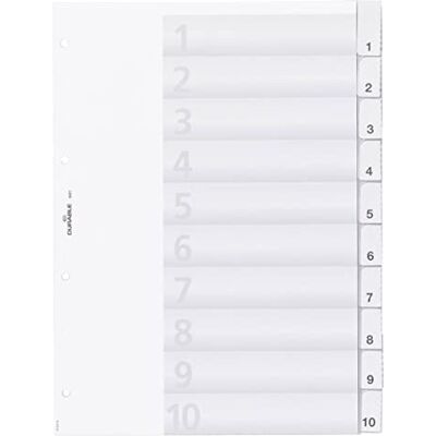 Durable 682119 Index with Sealed Tabs and Insert Labels 10, transparent Durable 682119 Index with Sealed Tabs and Insert Labels 10, transparent