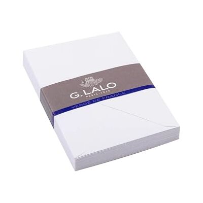 G-LALO Clairefontaine Ref 21450L – gummifodrade självhäftande kuvert (paket med 25) – C6 (114 x 162 mm) i storlek, lagt papper, Vergé de France, PEFC-certifierad – extra vit G-LALO Clairefontaine Ref 21450L – gummifodrade självhäftande kuvert (paket med 25) – C6 (114 x 162 mm) i storlek, lagt papper, Vergé de France, PEFC-certifierad – extra vit