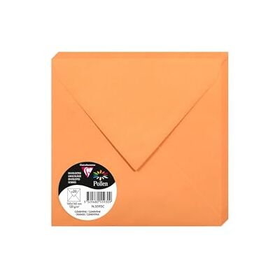 Clairefontaine – Ref 5593C – pollenkuvert (paket med 20) – 165 x 165 mm storlek, 120 gsm papper, gummerad tätning, bläckstråleskrivare och laserskrivare kompatibel, syrafri – klementinorange Clairefontaine – Ref 5593C – pollenkuvert (paket med 20) – 165 x 165 mm storlek, 120 gsm papper, gummerad tätning, bläckstråleskrivare och laserskrivare kompatibel, syrafri – klementinorange
