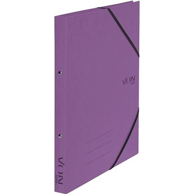 Leitz VON Ringbok A4, kartong, med 2 ringar och gummibandslås, 25 mm ryggbredd, för 140 blad, ringmekanik, för skola, studier och hem, 5 stycken, violett, 30120065 Leitz VON Ringbok A4, kartong, med 2 ringar och gummibandslås, 25 mm ryggbredd, för 140 blad, ringmekanik, för skola, studier och hem, 5 stycken, violett, 30120065