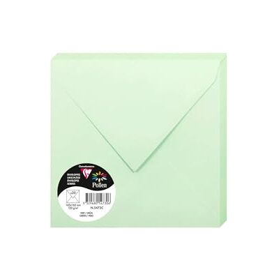 Clairefontaine 5473C Paquet de 20 Enveloppes Gommées Format Carré 16,5x16,5cm 120g/m² Coloris Vert Invitation Evènements et Correspondance Gamme Pollen Papier Premium Lisse Clairefontaine 5473C Paquet de 20 Enveloppes Gommées Format Carré 16,5x16,5cm 120g/m² Coloris Vert Invitation Evènements et Correspondance Gamme Pollen Papier Premium Lisse