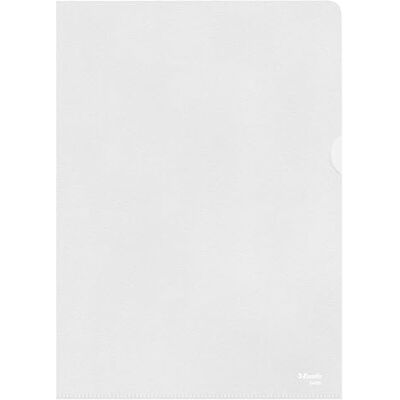 Esselte Standardfodral, 100 stycken, A4-format, färglös med matt yta, 0,085 mm PP-folie, dokumentfodral upptill och höger öppet 54852 Esselte Standardfodral, 100 stycken, A4-format, färglös med matt yta, 0,085 mm PP-folie, dokumentfodral upptill och höger öppet 54852