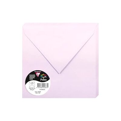 Clairefontaine – Ref 5863C – pollenkuvert (paket med 20) – 165 x 165 mm storlek, 120 gsm papper, gummerad tätning, bläckstråleskrivare och laserskrivare kompatibel, syrafri – lila Clairefontaine – Ref 5863C – pollenkuvert (paket med 20) – 165 x 165 mm storlek, 120 gsm papper, gummerad tätning, bläckstråleskrivare och laserskrivare kompatibel, syrafri – lila