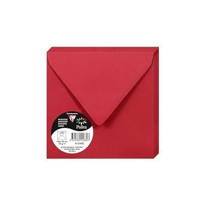 Clairefontaine – Ref 5588C – pollenkuvert (paket med 20) – 140 x 140 mm storlek, 120 gsm papper, gummerad tätning, bläckstråleskrivare och laserskrivare kompatibel, syrafri – intensiv röd Clairefontaine – Ref 5588C – pollenkuvert (paket med 20) – 140 x 140 mm storlek, 120 gsm papper, gummerad tätning, bläckstråleskrivare och laserskrivare kompatibel, syrafri – intensiv röd