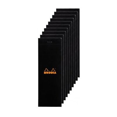 Rhodia – Ref 82009C – inköpslistdyna (80 ark) – nr 8/74 x 210 mm i storlek, fyrkantiga linjer, 80 gsm superfin velumpapper, kartongbaksida – svart Rhodia – Ref 82009C – inköpslistdyna (80 ark) – nr 8/74 x 210 mm i storlek, fyrkantiga linjer, 80 gsm superfin velumpapper, kartongbaksida – svart