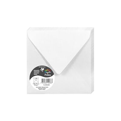 Clairefontaine – Ref 50038C – Pollen, skimrande kuvert (paket med 20) – 140 x 140 mm i storlek, 120 gsm papper, lämplig för användning med bläckstråleskrivare eller laserskrivare – vit Clairefontaine – Ref 50038C – Pollen, skimrande kuvert (paket med 20) – 140 x 140 mm i storlek, 120 gsm papper, lämplig för användning med bläckstråleskrivare eller laserskrivare – vit