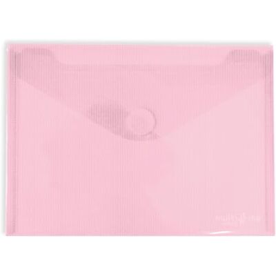 Grafoplás Grafoplas, 10-pack plastkuvert, kardborreband, storlek a5, ljusrosa, multiline, 25,2 x 18 cm, transparent randigt polypropen glas, perfekt för kvartalsdokument Grafoplás Grafoplas, 10-pack plastkuvert, kardborreband, storlek a5, ljusrosa, multiline, 25,2 x 18 cm, transparent randigt polypropen glas, perfekt för kvartalsdokument