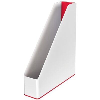 Leitz WOW A4 Tidskriftssamlare, Vertikal Tidningsförvaring, Vit/Röd Tidskriftshållare, 53621026 Leitz WOW A4 Tidskriftssamlare, Vertikal Tidningsförvaring, Vit/Röd Tidskriftshållare, 53621026