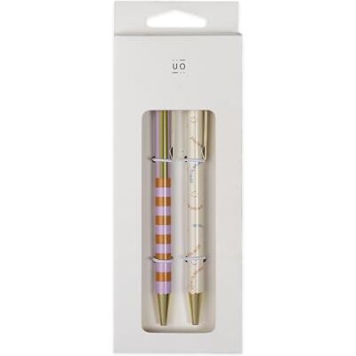 UO Set med 2 kulspetspennor Profe Du är mest. Blått och svart bläck. Smidig skrivning och elegant design, present lärare pack. UO Set med 2 kulspetspennor Profe Du är mest. Blått och svart bläck. Smidig skrivning och elegant design, present lärare pack.