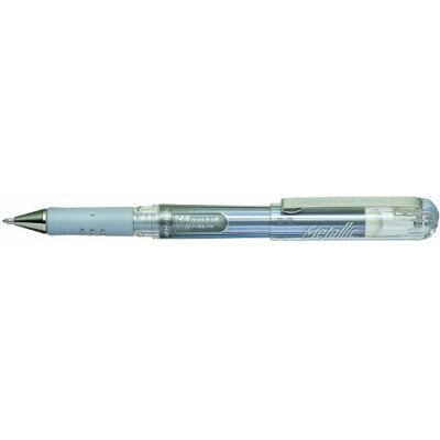 Pentel K230-ZO Hybrid Gel Metallic Grip DX kulspetspenna med pigmenterat bläck, 12-pack, silver Pentel K230-ZO Hybrid Gel Metallic Grip DX kulspetspenna med pigmenterat bläck, 12-pack, silver