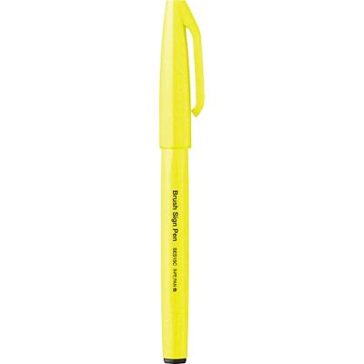 Pentel SES15 Brush Sign Pen märkpennor Flexibel fiber Fluo gul 10 st Pentel SES15 Brush Sign Pen märkpennor Flexibel fiber Fluo gul 10 st