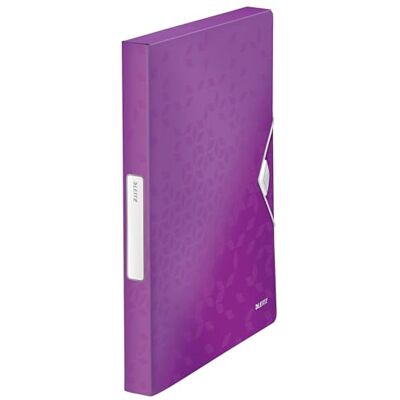 Leitz WOW Boxmapp, A4, upp till 250 ark, elastiska band, flexibel plast, lila metallic, 46290062 Leitz WOW Boxmapp, A4, upp till 250 ark, elastiska band, flexibel plast, lila metallic, 46290062