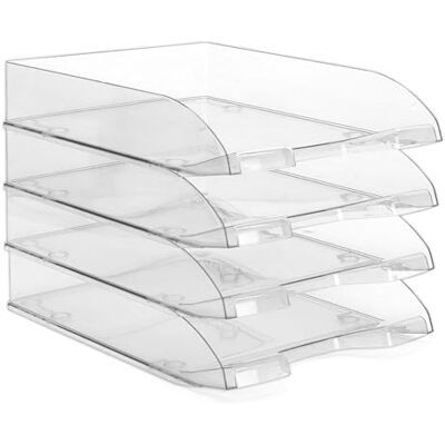 Waytex Förpackning med 4 A4 papperskorgar klar plast Waytex Förpackning med 4 A4 papperskorgar klar plast