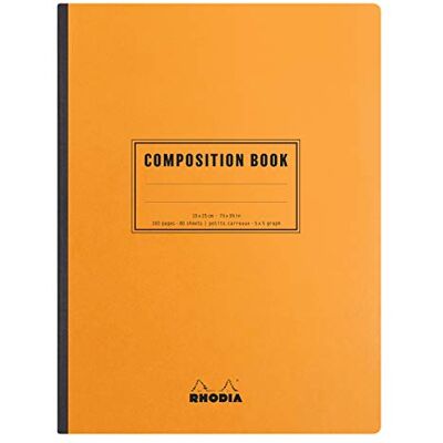 Rhodia 119228C Cahier Souple Dos Toilé Composition Book Orange B5 Petits Carreaux 160 pages Papier Clairefontaine Blanc 80 g/m Classic Rhodia 119228C Cahier Souple Dos Toilé Composition Book Orange B5 Petits Carreaux 160 pages Papier Clairefontaine Blanc 80 g/m Classic