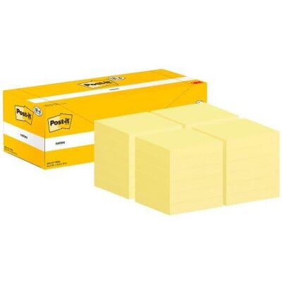 Post-it Notes Kanariegul, kampanjpaket 18 + 6 gratis dynor, 100 ark per dyna, 76 mm x 76 mm, gul färg självklistrande anteckningar för anteckningar, att göra-listor och påminnelser Post-it Notes Kanariegul, kampanjpaket 18 + 6 gratis dynor, 100 ark per dyna, 76 mm x 76 mm, gul färg självklistrande anteckningar för anteckningar, att göra-listor och påminnelser