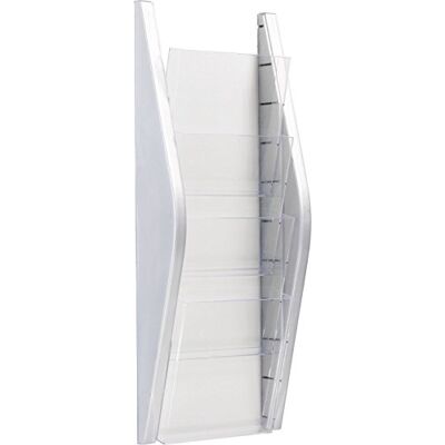 Helit H6270200 – väggbågsdisplay "the arc" 4 x DIN A5 hög, silver Helit H6270200 – väggbågsdisplay "the arc" 4 x DIN A5 hög, silver