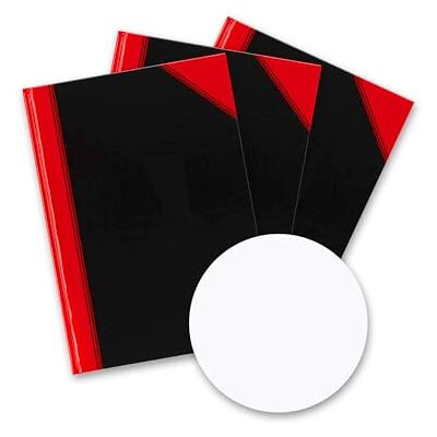 Bantex A5-anteckningsbok blank, 192 sidor, 70 g/m², inbunden svart, 3 stycken Bantex A5-anteckningsbok blank, 192 sidor, 70 g/m², inbunden svart, 3 stycken