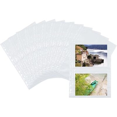 HERMA 7564 Fotofodral för mappar, 250 stycken, 13 x 18 cm tvärgående, 2 fack, uppdelade fotofickor på båda sidor, samlarfodral vykortsfodral broschyrfodral med eurohål, vit HERMA 7564 Fotofodral för mappar, 250 stycken, 13 x 18 cm tvärgående, 2 fack, uppdelade fotofickor på båda sidor, samlarfodral vykortsfodral broschyrfodral med eurohål, vit