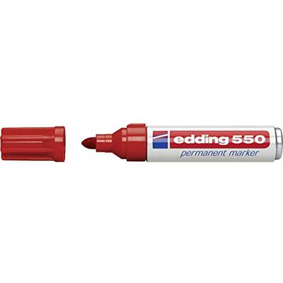 edding 550 permanentmärkpennor – röd – 1 penna – rund spets 3–4 mm – vattentät, snabbtorkande – torkbeständig – för kartong, plast, trä, metall, glas edding 550 permanentmärkpennor – röd – 1 penna – rund spets 3–4 mm – vattentät, snabbtorkande – torkbeständig – för kartong, plast, trä, metall, glas