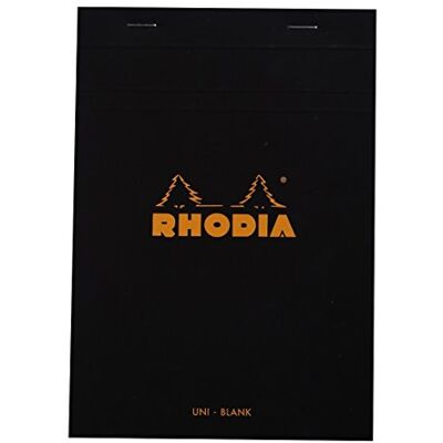 Rhodia 160009C häftat anteckningsblock nr 16 svart A5 14,8 x 21 cm Uni 80 löstagbara blad vitt Clairefontaine papper 80 g/m² mjukt, slitstarkt och vattentätt täckt kortomslag Rhodia 160009C häftat anteckningsblock nr 16 svart A5 14,8 x 21 cm Uni 80 löstagbara blad vitt Clairefontaine papper 80 g/m² mjukt, slitstarkt och vattentätt täckt kortomslag