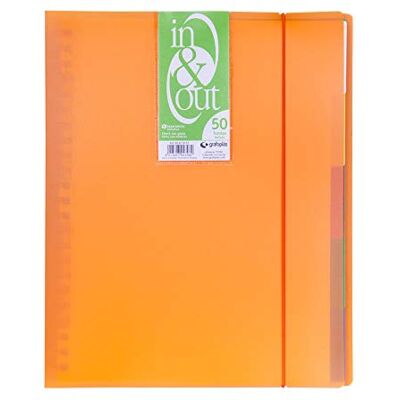 Grafoplás Grafoplas 39425052 – mapp, 50 fickor, i & ut-system, A4, Orange Grafoplás Grafoplas 39425052 – mapp, 50 fickor, i & ut-system, A4, Orange