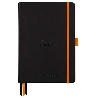 Rhodia 118571C Målboksanteckningsbok (A5, 14,8 x 21 cm, prick, praktisk och trendig, med fast omslag, vitt papper, 90 g, 120 ark) 1 st, svart Rhodia 118571C Målboksanteckningsbok (A5, 14,8 x 21 cm, prick, praktisk och trendig, med fast omslag, vitt papper, 90 g, 120 ark) 1 st, svart